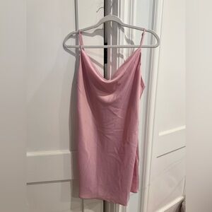 Pink urban outfitters silk mini dress